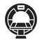 MRI machine scan device black glyph icon. Isolated vector element. Pictogram for web page, mobile app, promo