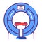 MRI machine scan device in hospital line color icon. Medical equipment and health care concept. Sign for web page, mobile app,