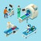 MRI scanner illustration isometric medical examination