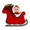 Mrs. Claus on a christmas sledge