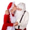 Mrs. Kissing Santa Claus