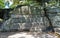 Mrs Macquarie`s chair a hand carved sandstone bench view in Sydney Australia