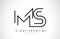 MS M S Letter Logo Design in Black Colors.