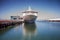 MS The World is the world`s largest privately owned residential yacht docked in San Diego