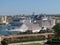 MSC Bellissima cruiseship moored at the harbour in Valletta