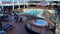 MSC Cruise ship Divina sail away party at the main pool in Port Canaveral, Florida