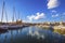 Msida, Malta - Yacht marina with blue sky and nice clouds on a s