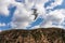 Mt Athos - White seagull flying along the coastline of peninsula Athos, Chalkidiki, Central Macedonia, Greece, Europe