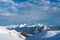 Mt Churfirsten in Eastern Switzerland seen from Pizol skiing area early in the morning