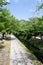 Mt. Daimonji and Canal of fresh verdure near Ginkakuji-michi, Kyoto, Japan