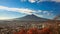 Mt.Fuji in autumn at Lake kawaguchiko in japan. mount, mountain fuji san in japan. Maple japan