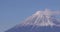 Mt.Fuji behind the blue sky in winter telephoto shot