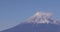 Mt.Fuji behind the blue sky in winter telephoto shot