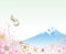 Mt. Fuji and Flying Butterflies -EPS10