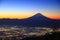 Mt. Fuji and Kofu city at dawn