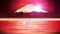 Mt Fuji from lake. Fuji mountain. Traditional scenery. CG loop Animation.