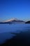 Mt. Fuji over freeze up Lake Yamanaka