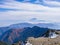 Mt.Fuji over the mist and the mountain ridge