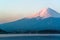 Mt Fuji rises above Lake Kawaguchi