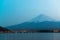 Mt Fuji rises above Lake Kawaguchi