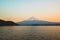 Mt Fuji rises above Lake Kawaguchi