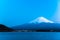 Mt Fuji rises above Lake Kawaguchi