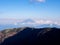 Mt.Fuji scenery at high altitude view benind the mountain ridge