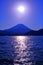Mt. Fuji and Sun of sunrise from Lake Motosu Japan