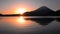 Mt.Fuji and Sunrise from Lake Motosu Japan wide angle