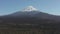Mt Fuji tilt reveal shot from Aokigahara Forest, Natural Japan establishing shot