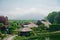 Mt. Fuji with traditional houses, Oshino, Japan