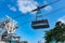 Mt. Hakodate Ropeway station in summer sunny day white clouds and bule sky