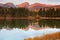 Mt. Hallet reflecred in Sprague Lake at Rocky Mountain N.P.