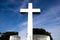 Mt Helix cross against cloudy sky