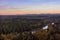 Mt.Hood and Clackamas river in autumn sunset