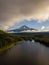 Mt. Hood and forest across Trillium Lake in Oregon