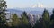 Mt. Hood panorama and downtown Portland Oregon