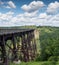 Mt Jewett, Pennsylvania, USA August 3, 2021 The walking bridge at the Kinzua Bridge State Park