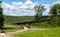 Mt Jewett, Pennsylvania, USA August 3, 2021 A walkway to the bridge in the the Kinzua Bridge State Park