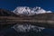 Mt Lothse and Nuptse night lake mirror Himalaya