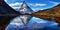Mt Matterhorn reflected in Riffelsee Lake Zermatt