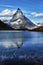 Mt Matterhorn reflected in Riffelsee Lake Zermatt Canton of Valais