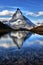 Mt Matterhorn reflected in Riffelsee Lake Zermatt Canton of Valais