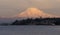 Mt Rainier Sunset Cascade Range Puget Sound North Tacoma Washing