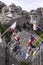 Mt. Rushmore with State Flags in Foreground