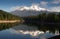 Mt Shasta Reflection Mountain Lake Modest Bridge California Recreation Landscape