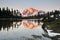 Mt shuksan and picture lake at sunset