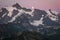 Mt Shuksan and the rising moon, Washington state cascade range