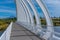 Mt. Taranaki viewed through Te Rewa Rewa bridge at New Plymouth, New Zealand