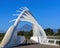 Mt Taranaki volcano and bridge perspective